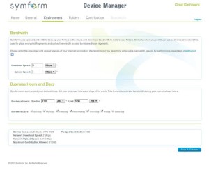 Symform - Device Manager - Environment