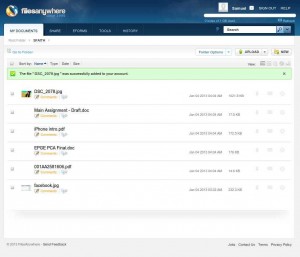 FilesAnywhere - My Documents Uploaded